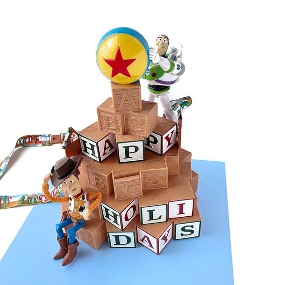 Disney Parks Toy Story Popcorn Bucket - Buzz Woody Holiday Christmas Blocks - Picture 1 of 13